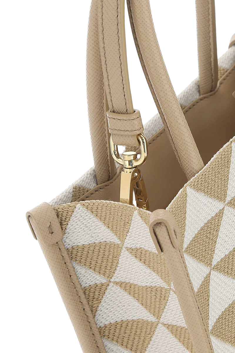 Prada Symbole Top Handle Bag — Beige