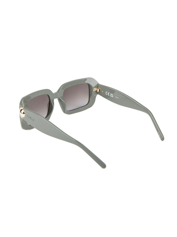 Furla Sfu980 Rectangular Acetate Sunglasses — Green