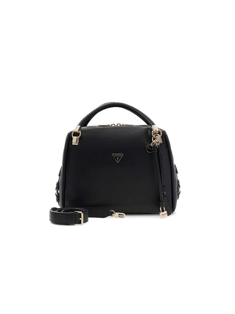 Guess Structured Polyurethane Shoulder Bag — Black