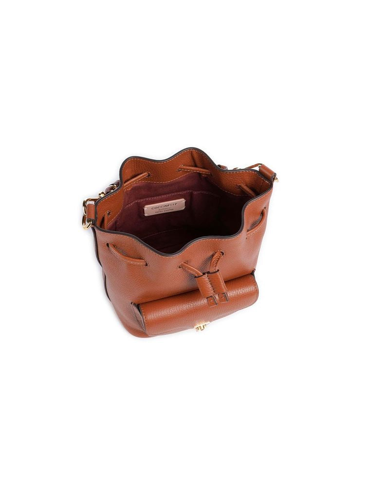 Coccinelle Beat Generatio Bucket Bag — Brown Cowhide