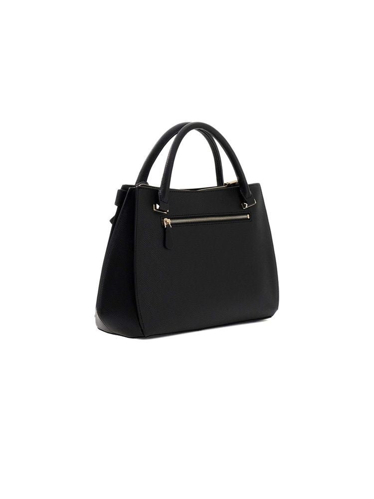 Guess Serenova Girlfriend Top Handle Bag — Black Polyurethane