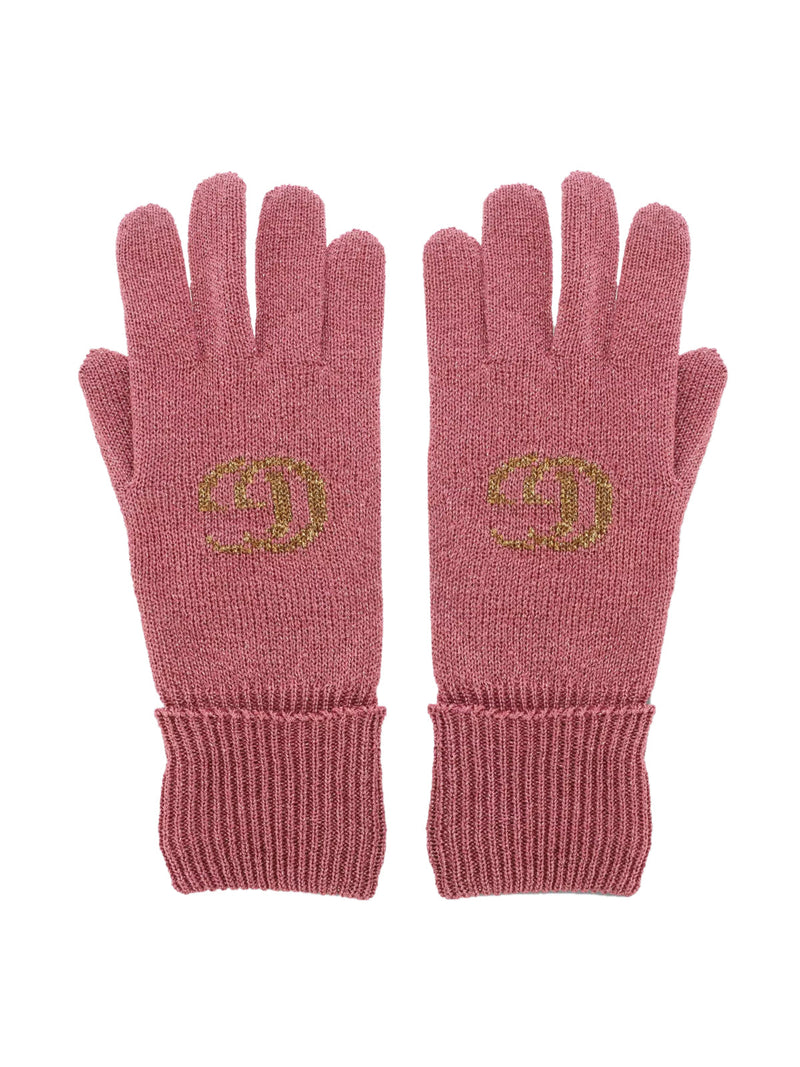 Gucci Gg Monogram Lurex Gloves — Pink Viscose