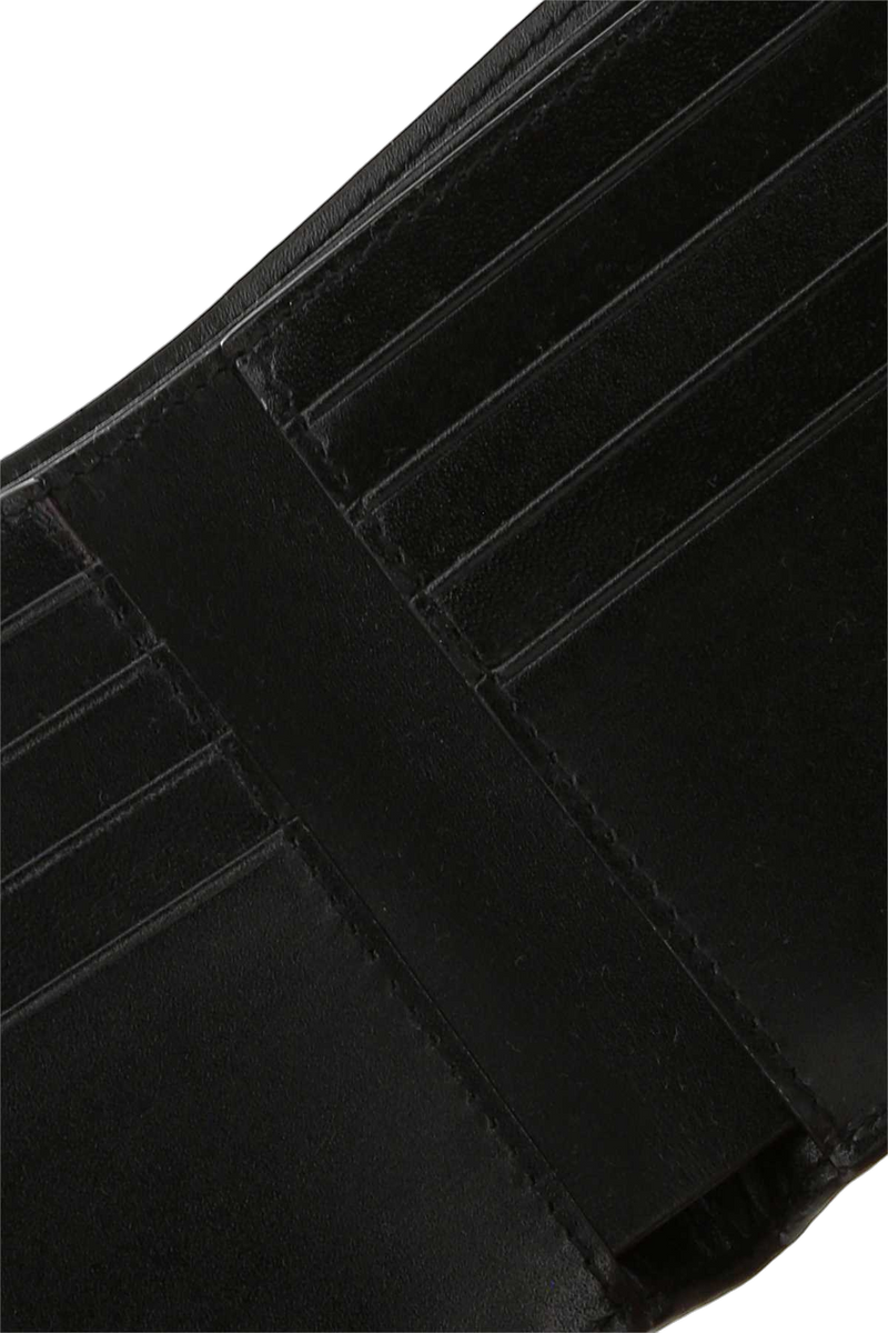 Saint Laurent Logo-Engraved Calfskin Wallet — Black
