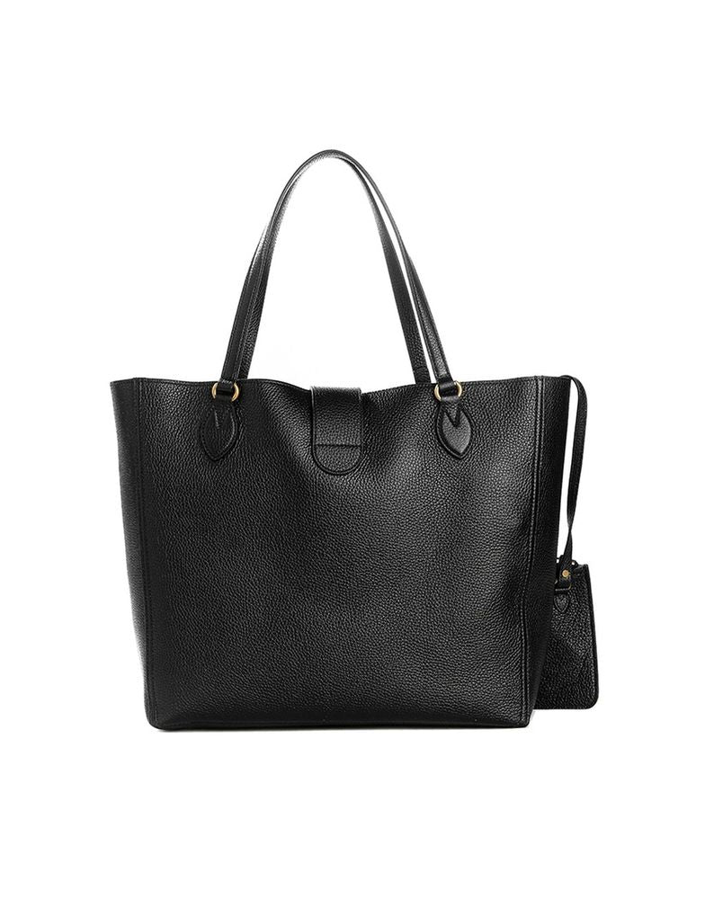 Gucci Pebbled Leather Tote Bag — Black