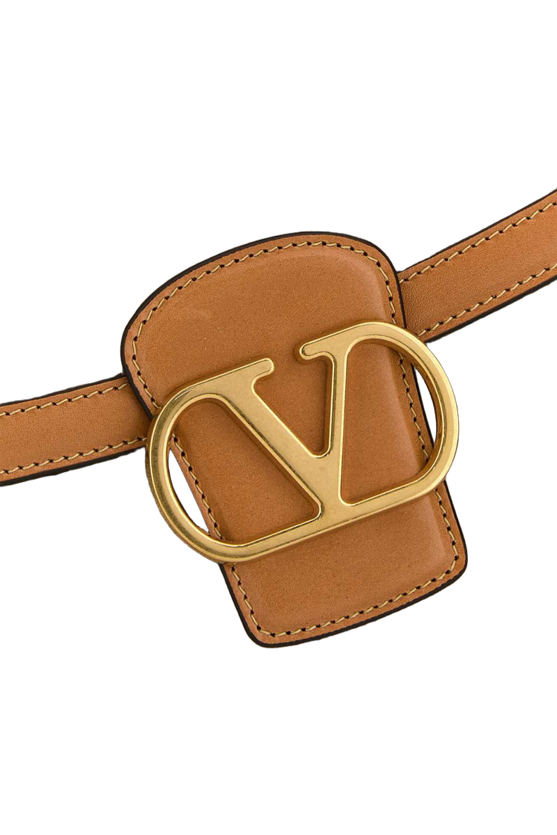 Valentino Garavani Cherry-Embroidered Raffia Shoulder Bag — Beige