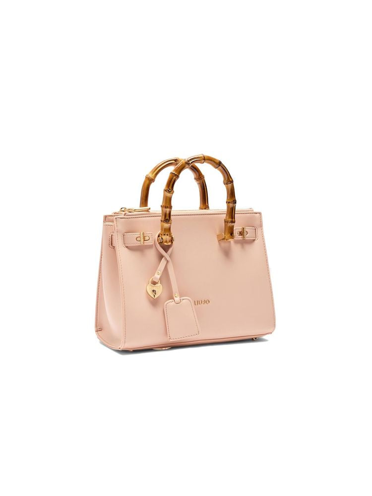 Liu Jo Bamboo-Handle Top Handle Satchel — Pink Polyurethane Hand Bags