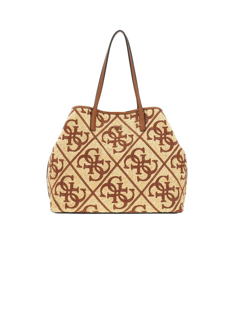 Guess Polypropylene Structured Tote Bag — Caramel