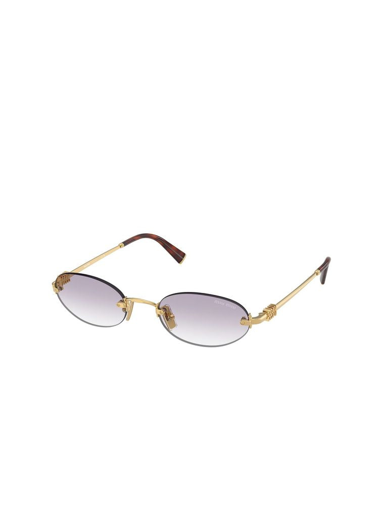 Miu Miu A54s Metal Oval With Gradient Lenses Sunglasses — Purple