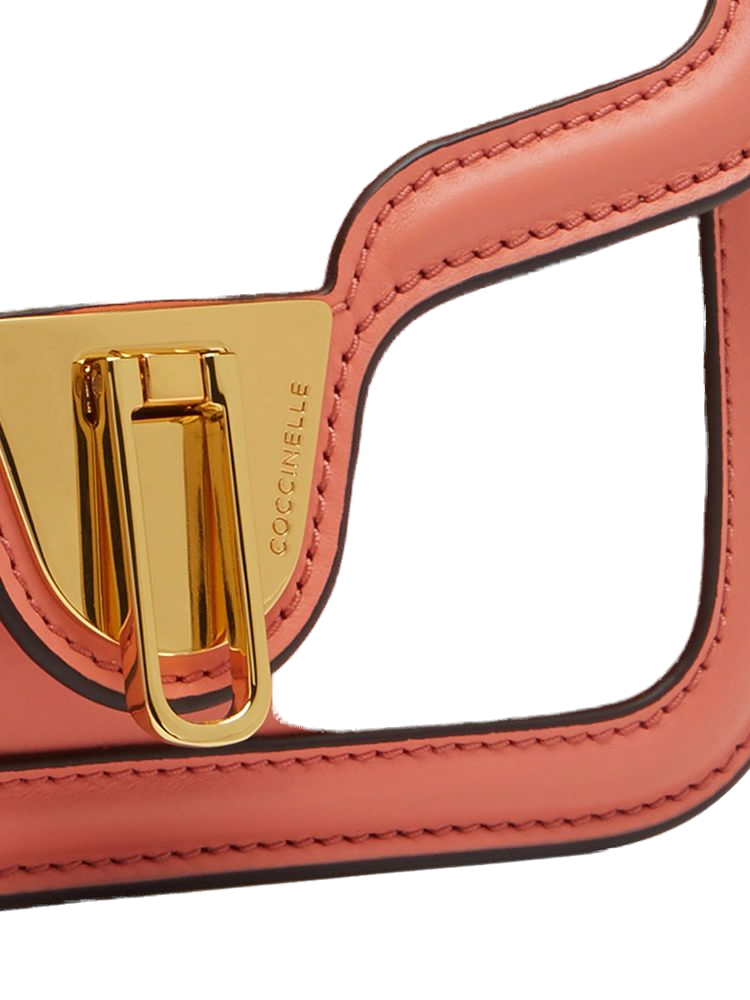 Coccinelle Smooth Cowhide Flap Crossbody Bag — Orange