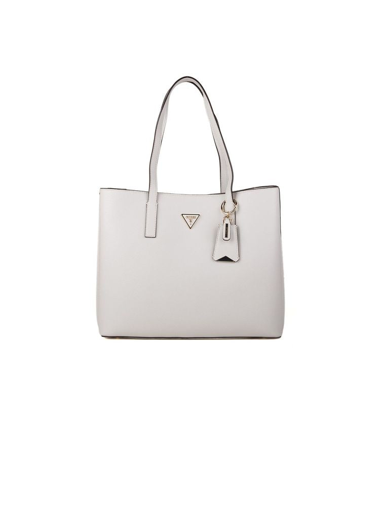 Guess Meridian Ii Girlfriend Tote Bag — White Polyurethane