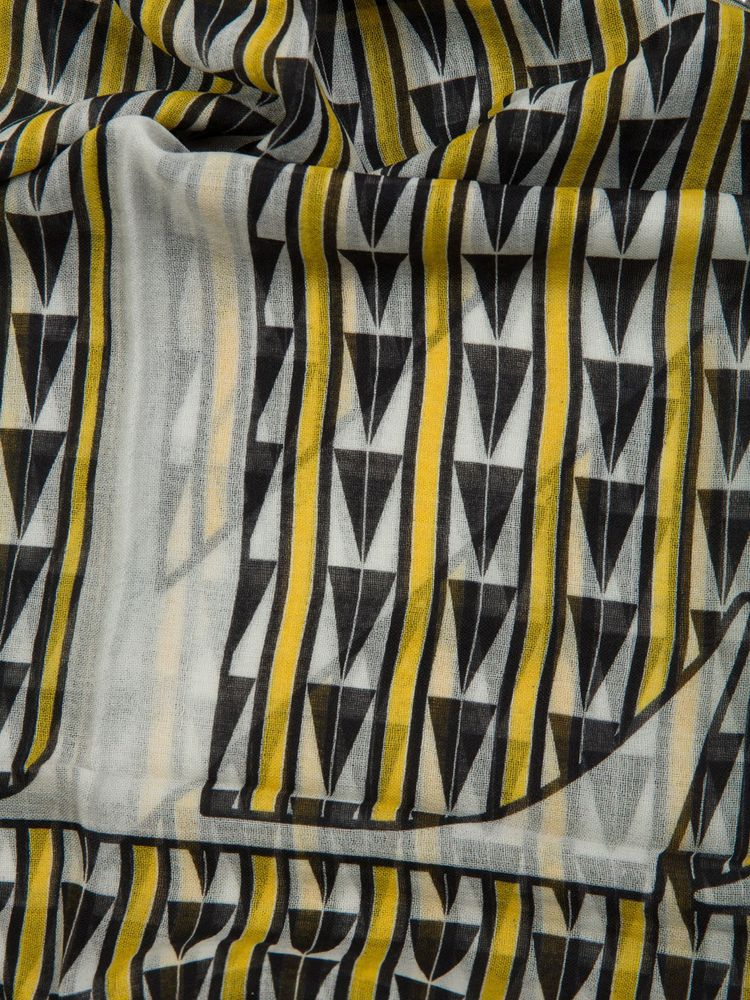 Lanvin Geometric Wool Scarf — Yellow Scarfs