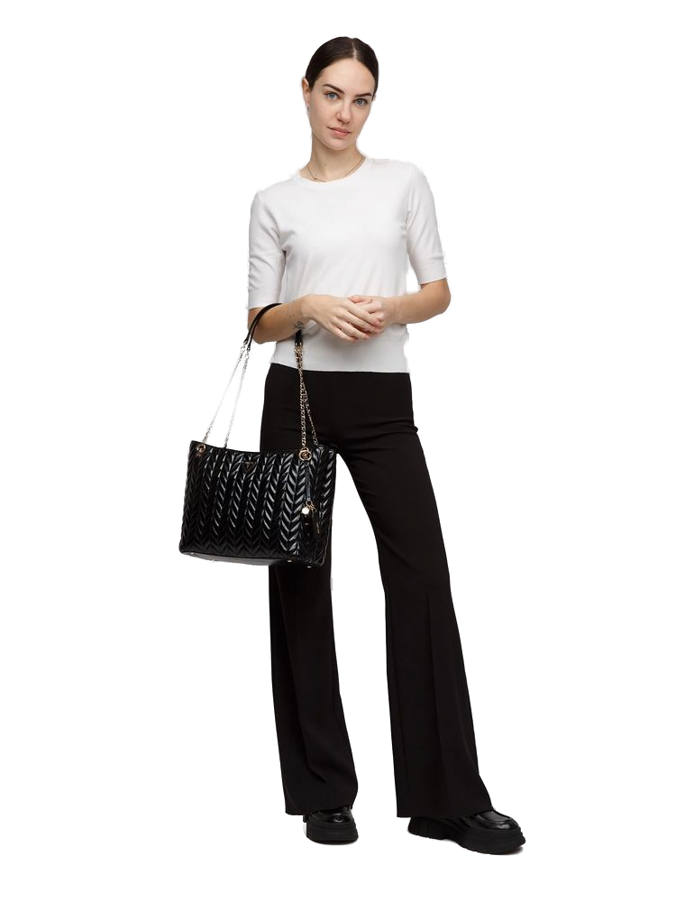 Guess Tote Bag — Black Polyurethane