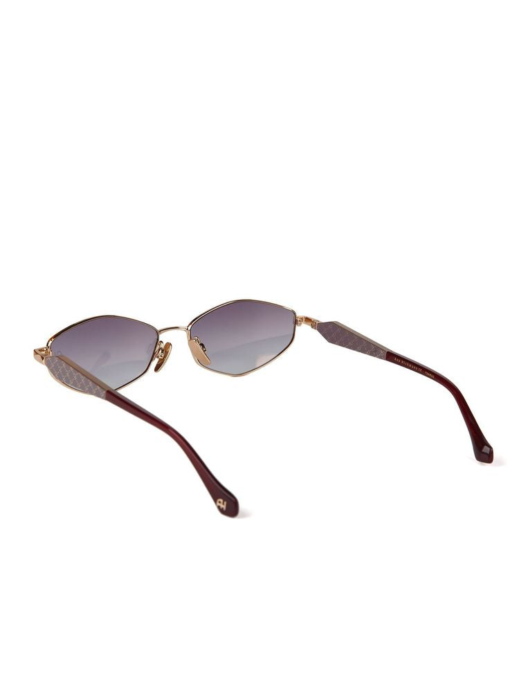 Ana Hickmann Ah3353 Metal Oval Sunglasses — Gold