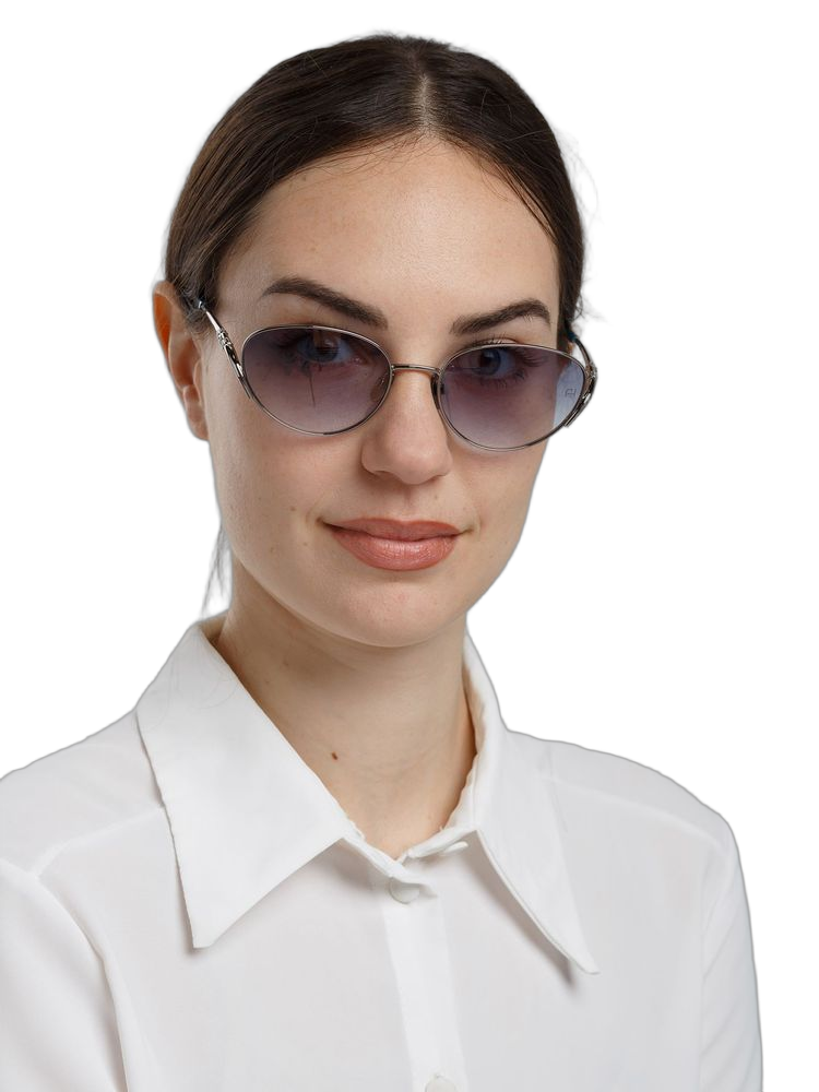 Ana Hickmann Ah3354 Gradient Lens Sunglasses — Silver Metal