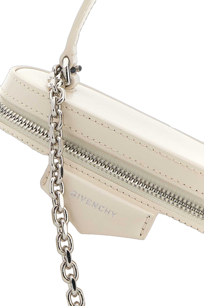 Givenchy Structured Calf Leather Top Handle Bag — Beige