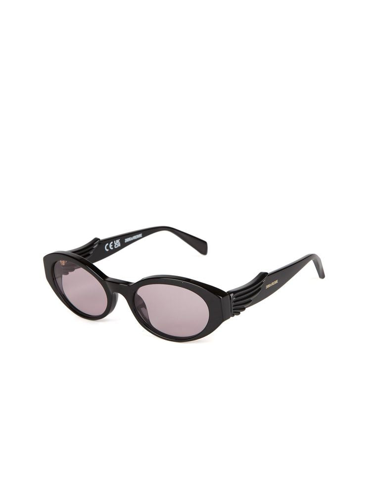 Zadig & Voltaire Szv502 Acetate Cat-Eye Sunglasses — Black