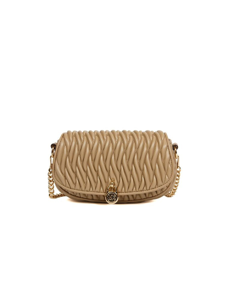 Michael Kors Mila Crossbody Bag — Beige Polyvinyl Chloride