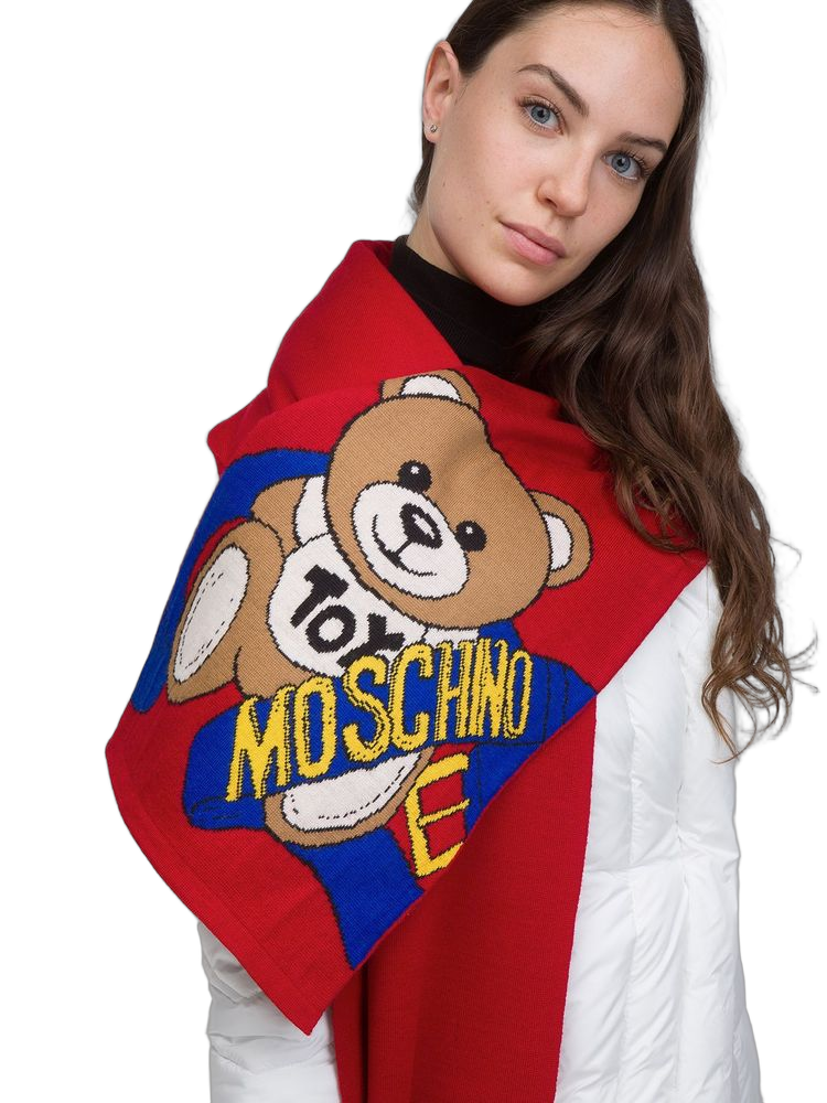 Moschino Wool Blend Scarf — Red Scarfs