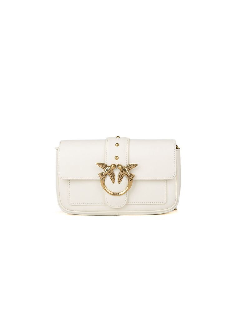 Pinko Crossbody Bag — White Lamb Leather