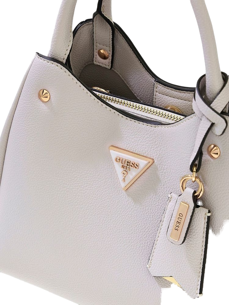 Guess Structured Polyurethane Shoulder Bag — Beige