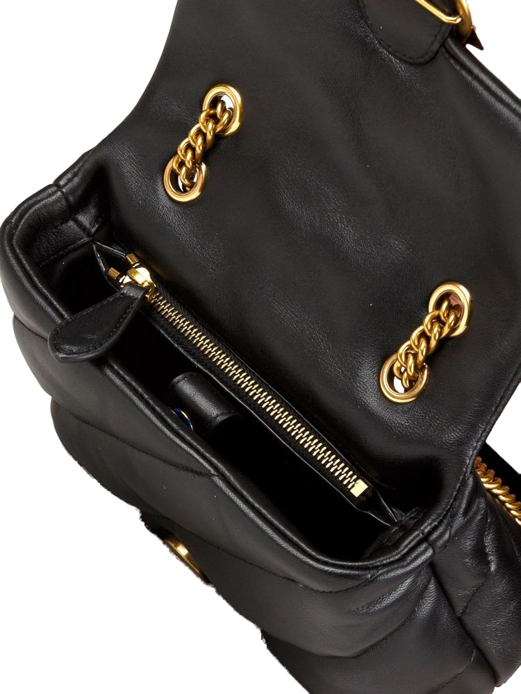 Pinko Love Puff Crossbody Bag — Black Lamb Leather