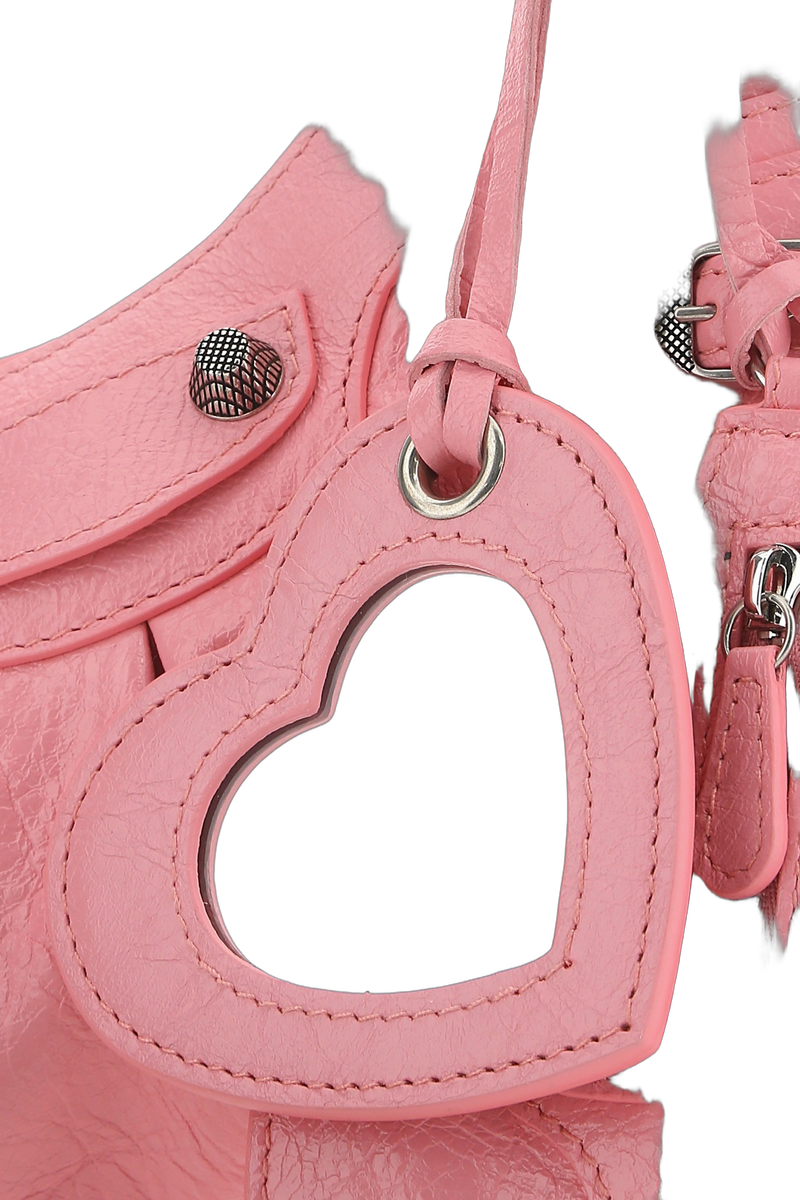 Balenciaga Studded Leather Shoulder Bag — Pink