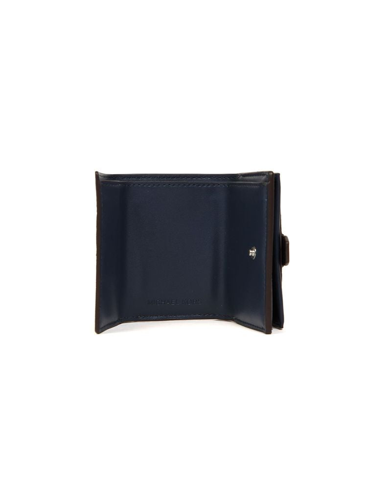 Michael Kors Extra-Small Flap Trifold Wallet — Navy Polyvinyl Chloride