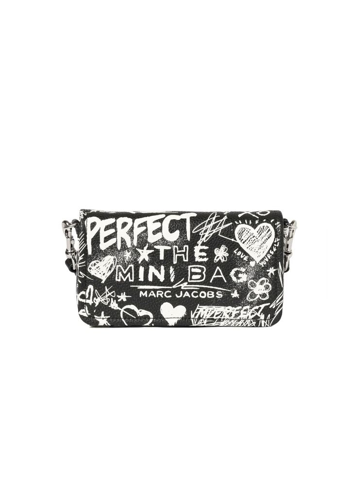 Marc Jacobs Printed Calf Leather Crossbody Bag — Black
