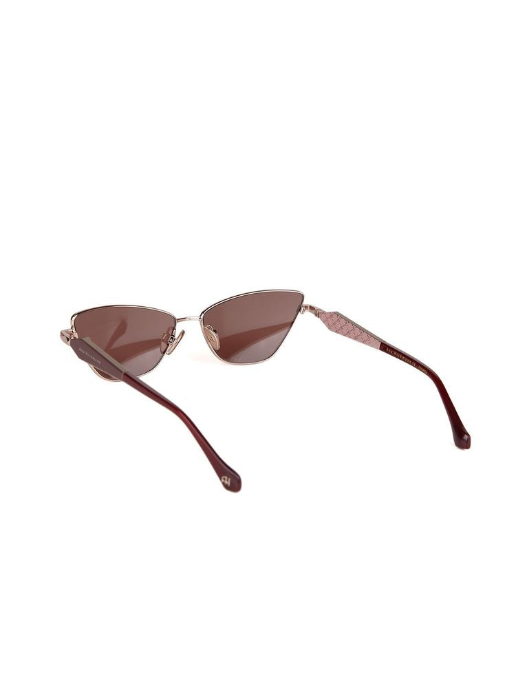 Ana Hickmann Ah3347 Metal Cat-Eye Sunglasses — Rose Gold