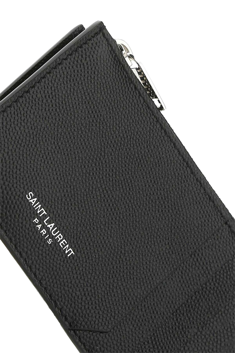 Saint Laurent Pebbled Calfskin Wallet — Black