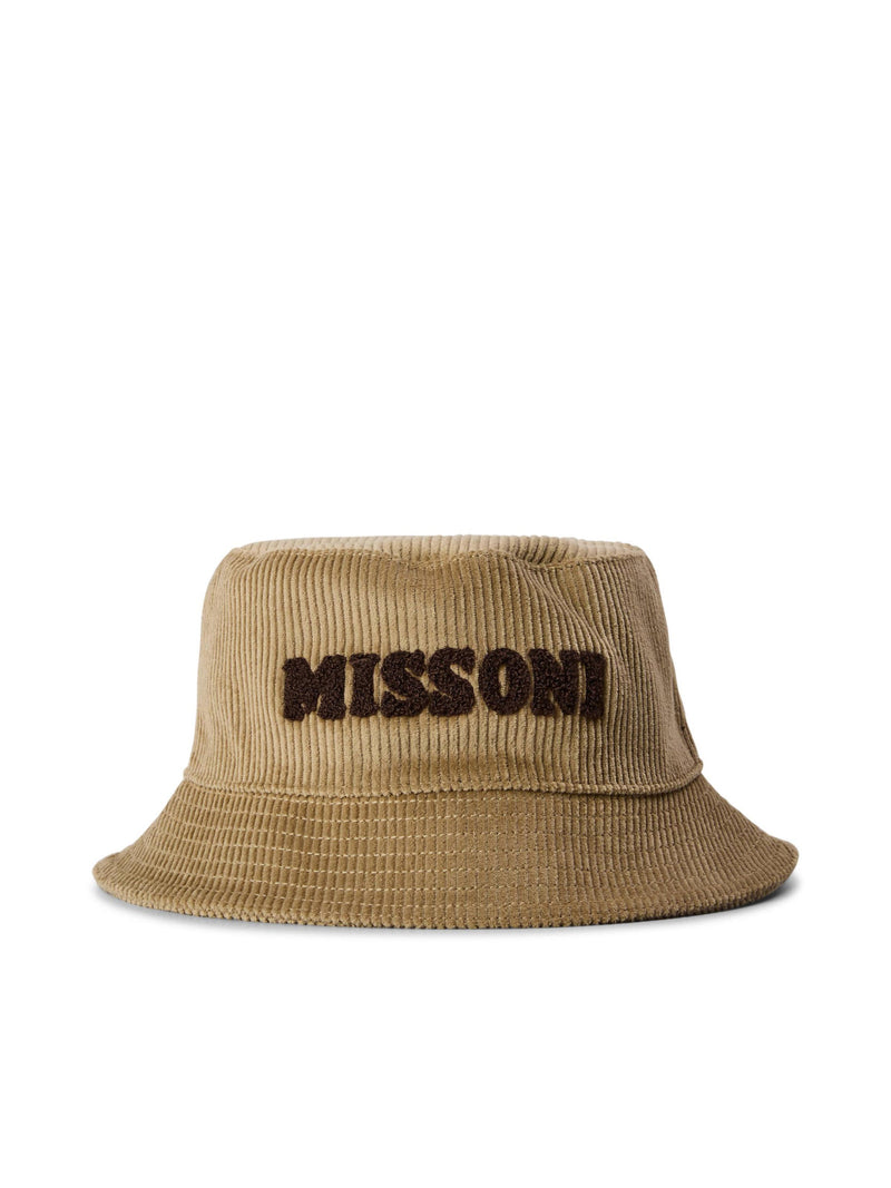 Missoni 37335669 Cord Logo Bucket Hat — Beige Cotton