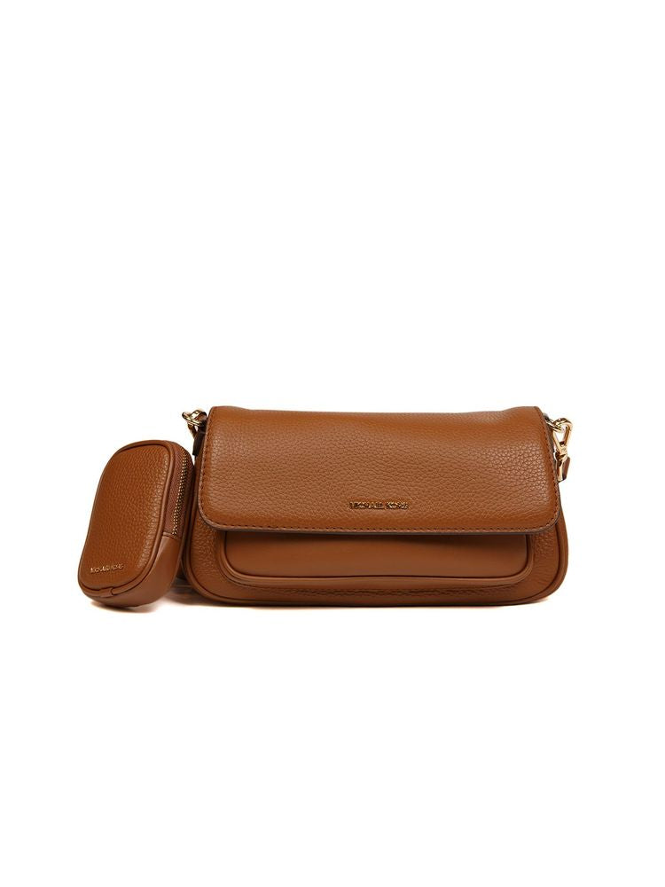 Michael Kors Leather Flap Crossbody Bag — Brown