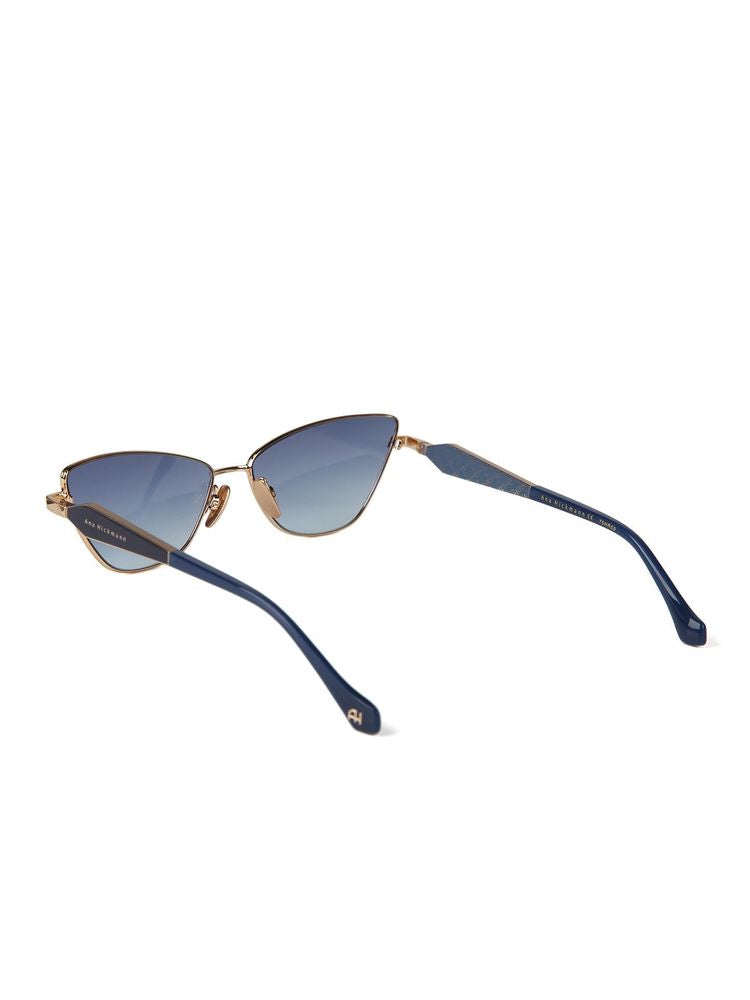 Ana Hickmann Ah3347 Gradient Lens Metal Sunglasses — Gold