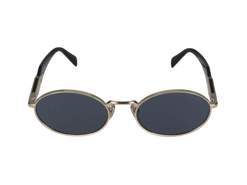 Prada 0pr Metal Oval Sunglasses — Silver