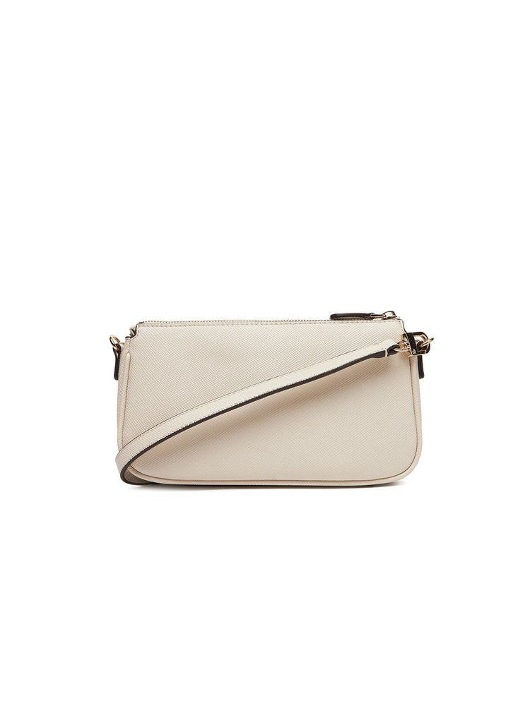 Guess Dual-Pouch Crossbody Bag — Beige Polyurethane