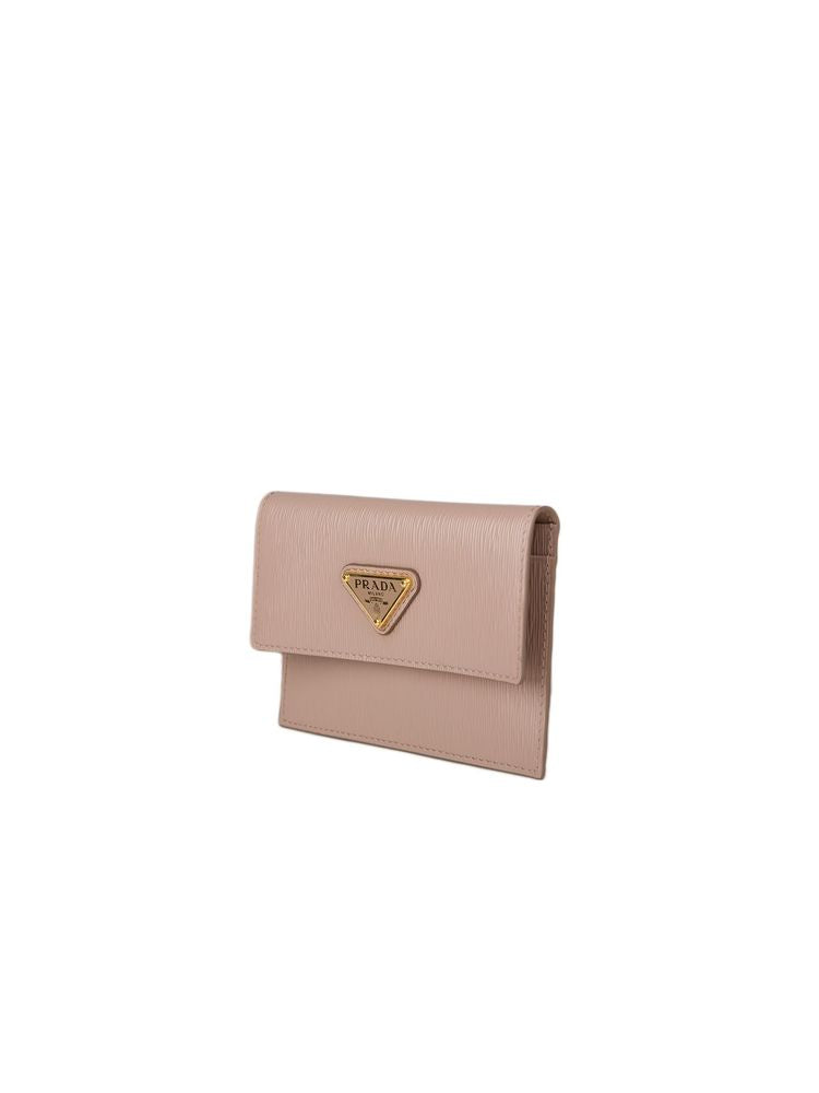 Prada Saffiano Leather Wallet — Beige