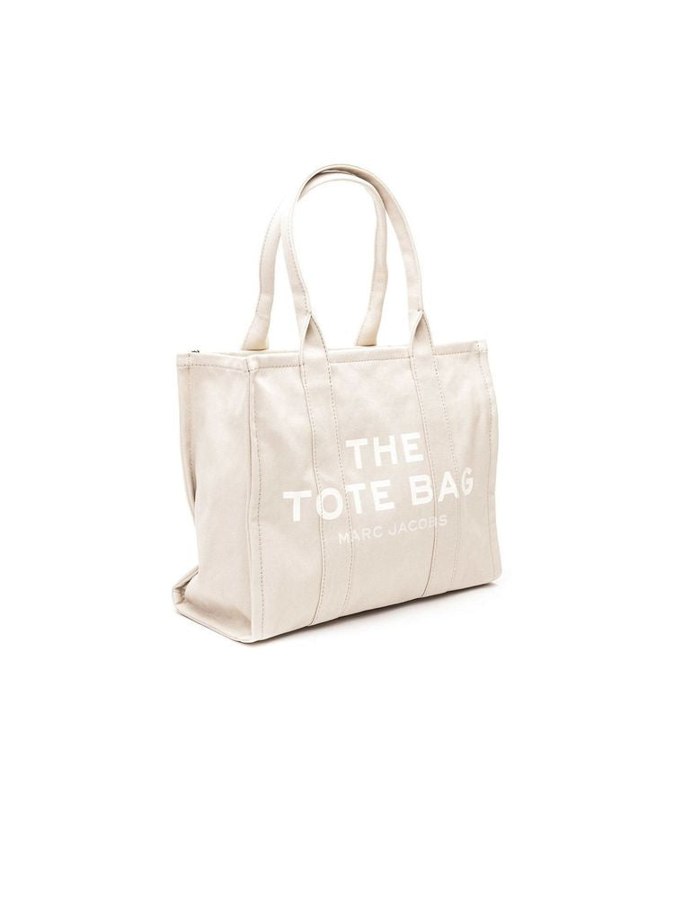 Marc Jacobs Logo-Embroidered Cotton Tote Bag — Beige