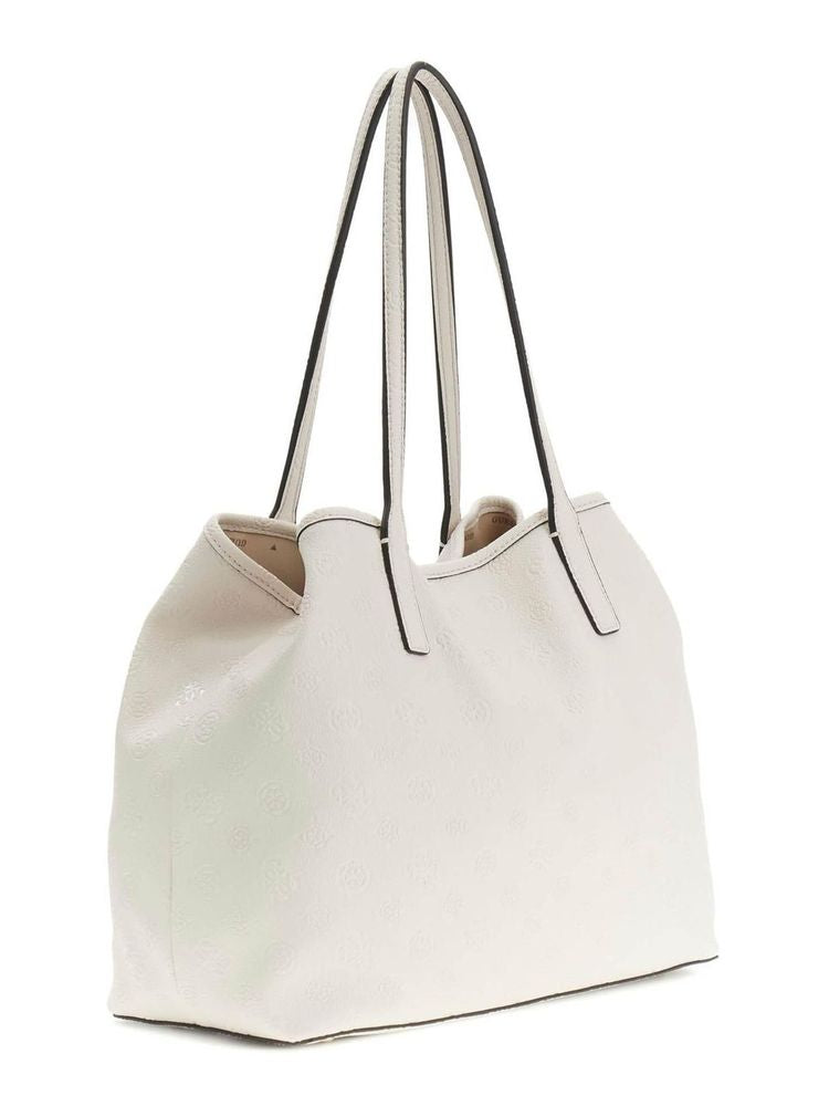 Guess Embossed Monogram Tote Bag — Beige Polyurethane
