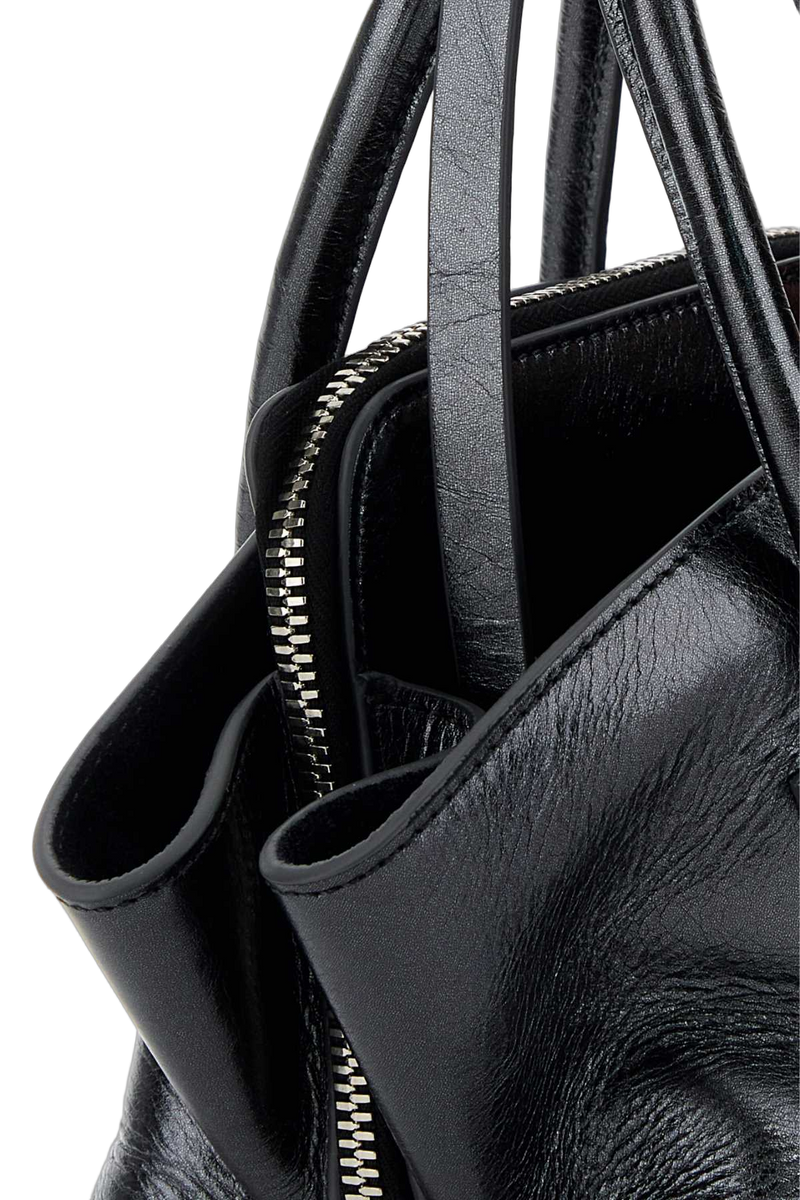 The Attico Leather Shoulder Bag — Gray
