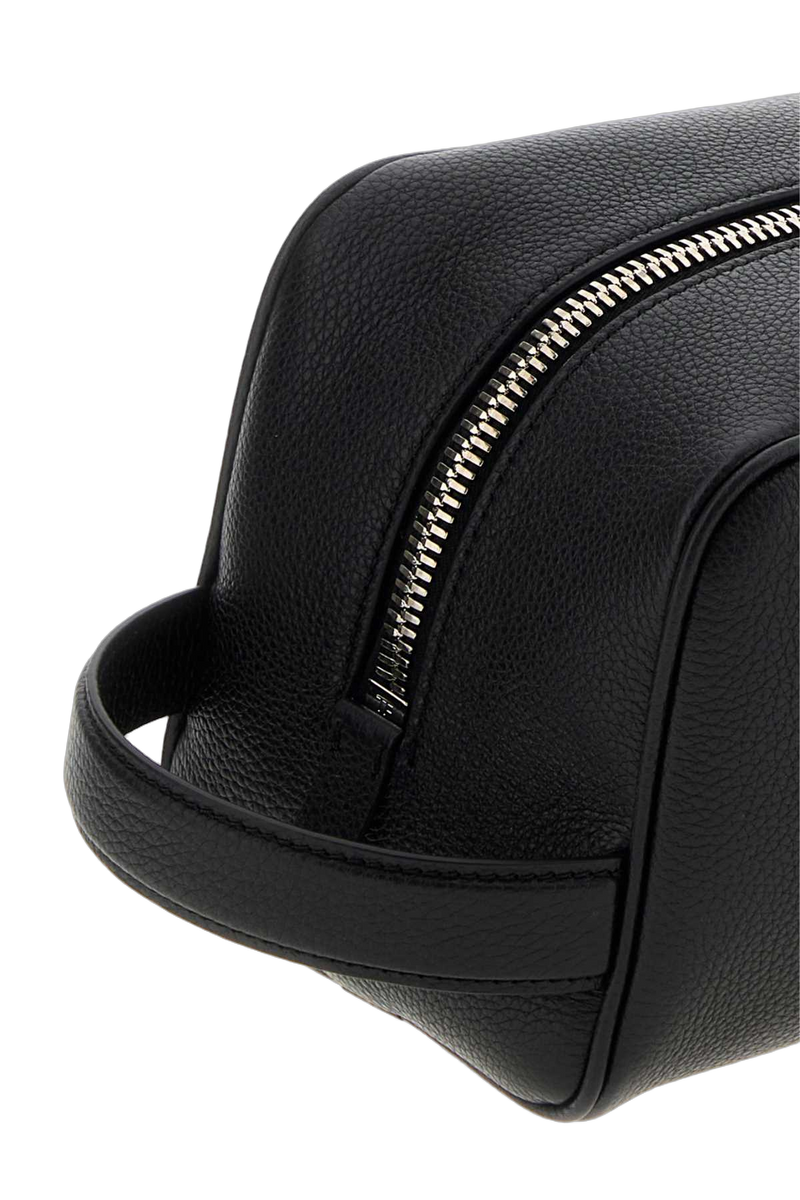 Tom Ford Leather Zip Pouch Travel Wallet — Black
