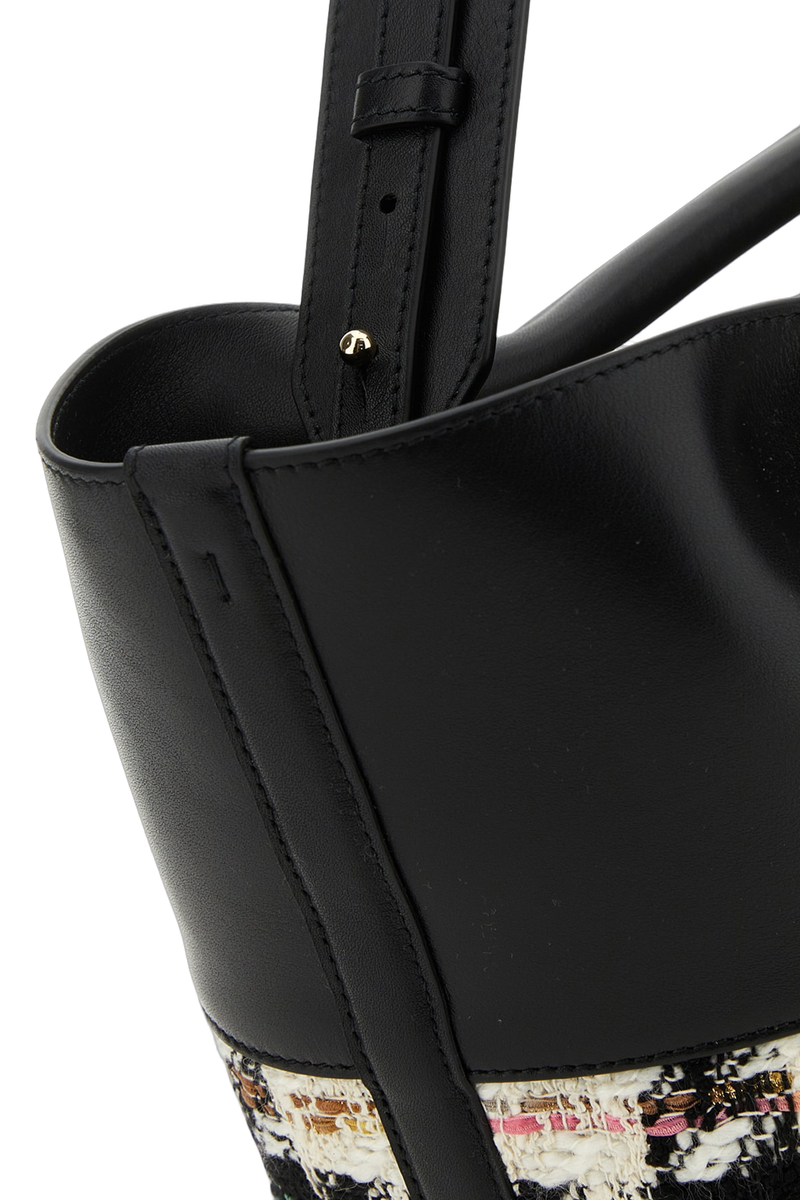 Alexander Mcqueen Leather And Tweed Top Handle Bag — Multicolor