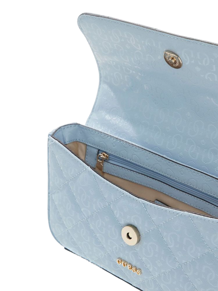 Guess Quilted Polyurethane Crossbody Bag — Blue