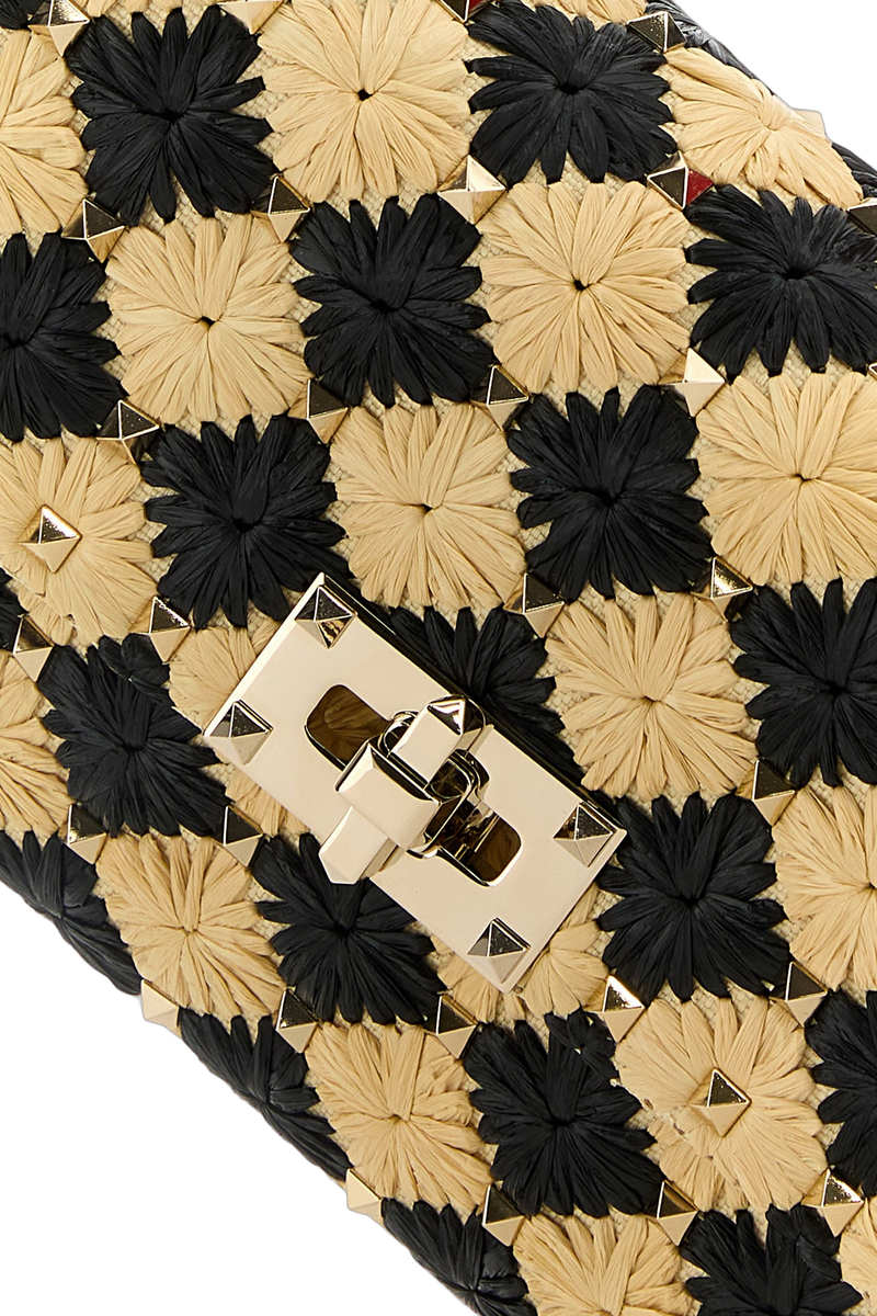 Valentino Garavani Quilted Floral Shoulder Bag — Beige
