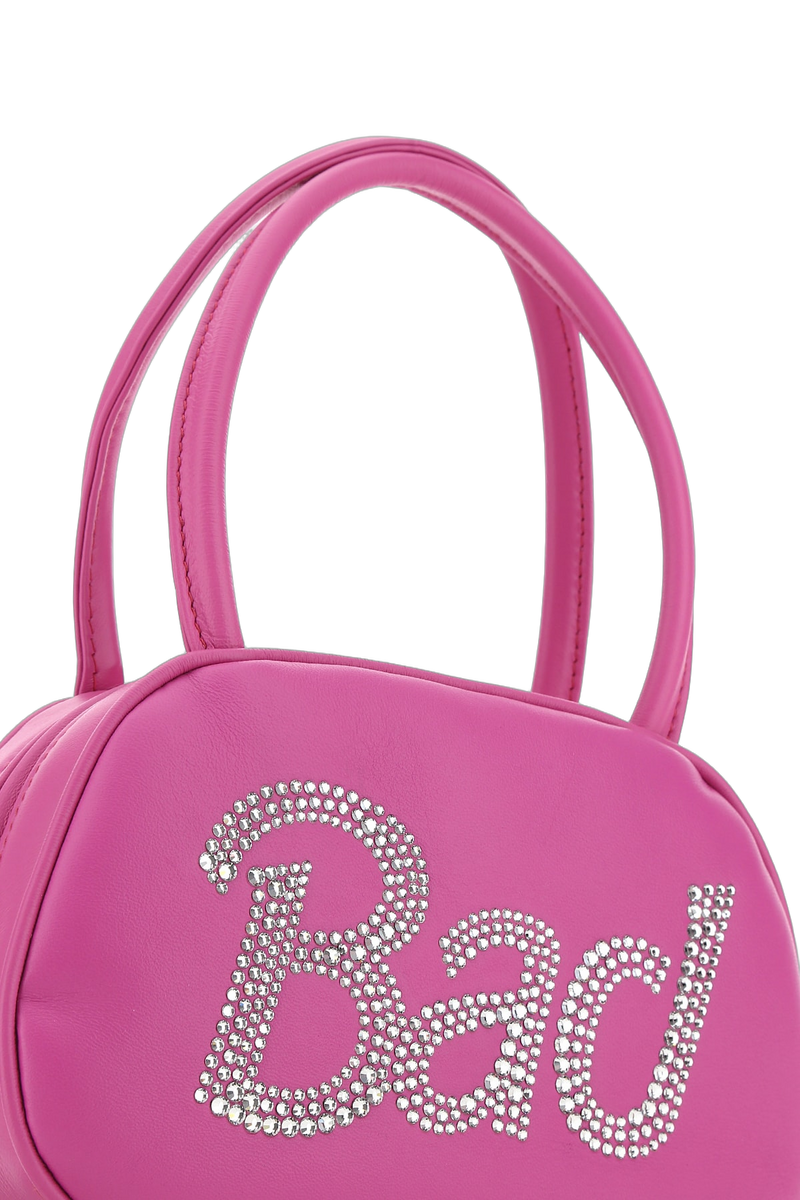 Amina Muaddi Aminibaddie Top Handle Bag — Pink Neoprene