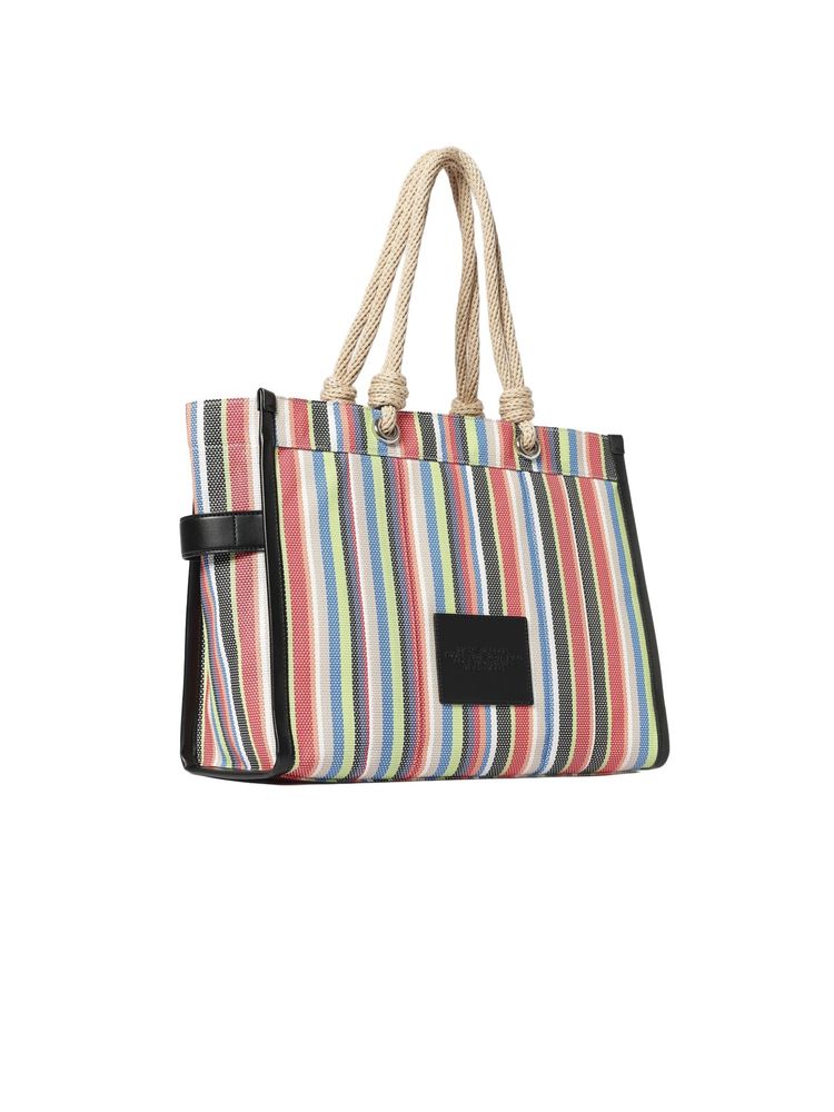Marc Jacobs Striped Canvas Tote Bag — Multicolor Pvc