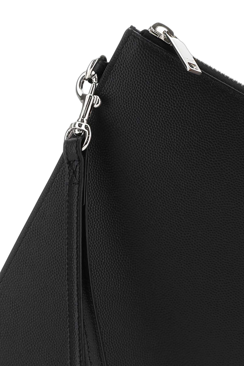 Saint Laurent Leather Zip Pouch Card Case — Black Cases