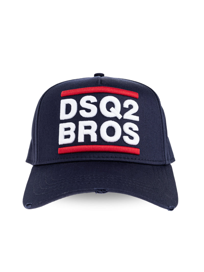 Dsquared2 Bcm098905c000013073 Logo-Embroidered Baseball Cap — Navy Cotton Caps