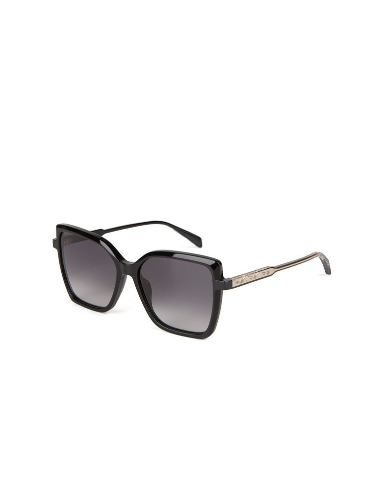 Zadig & Voltaire Szv511 Gradient Grey Lens Sunglasses — Black Acetate