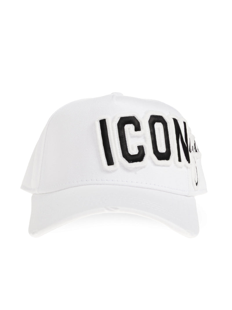 Dsquared2 Bcm099705c000011062 Logo-Embroidered Baseball Cap — White Cotton Caps