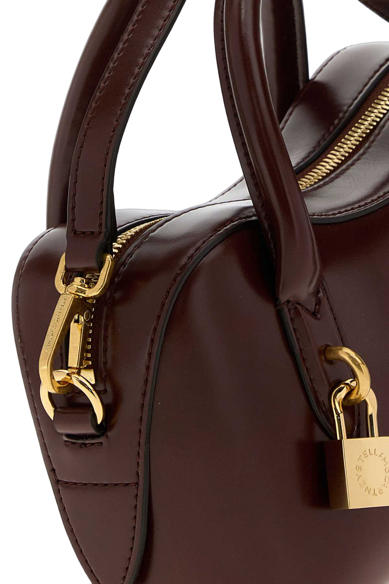 Stella Mccartney Polished Leather Top Handle Bag — Brown